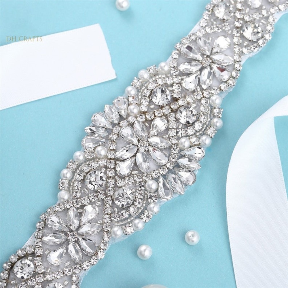 Rhinestone & Faux Pearl Bridal Belt NWT